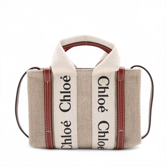Chloe Handbags - Chloe Woody Canvas Handbag Beige Tan Brown
